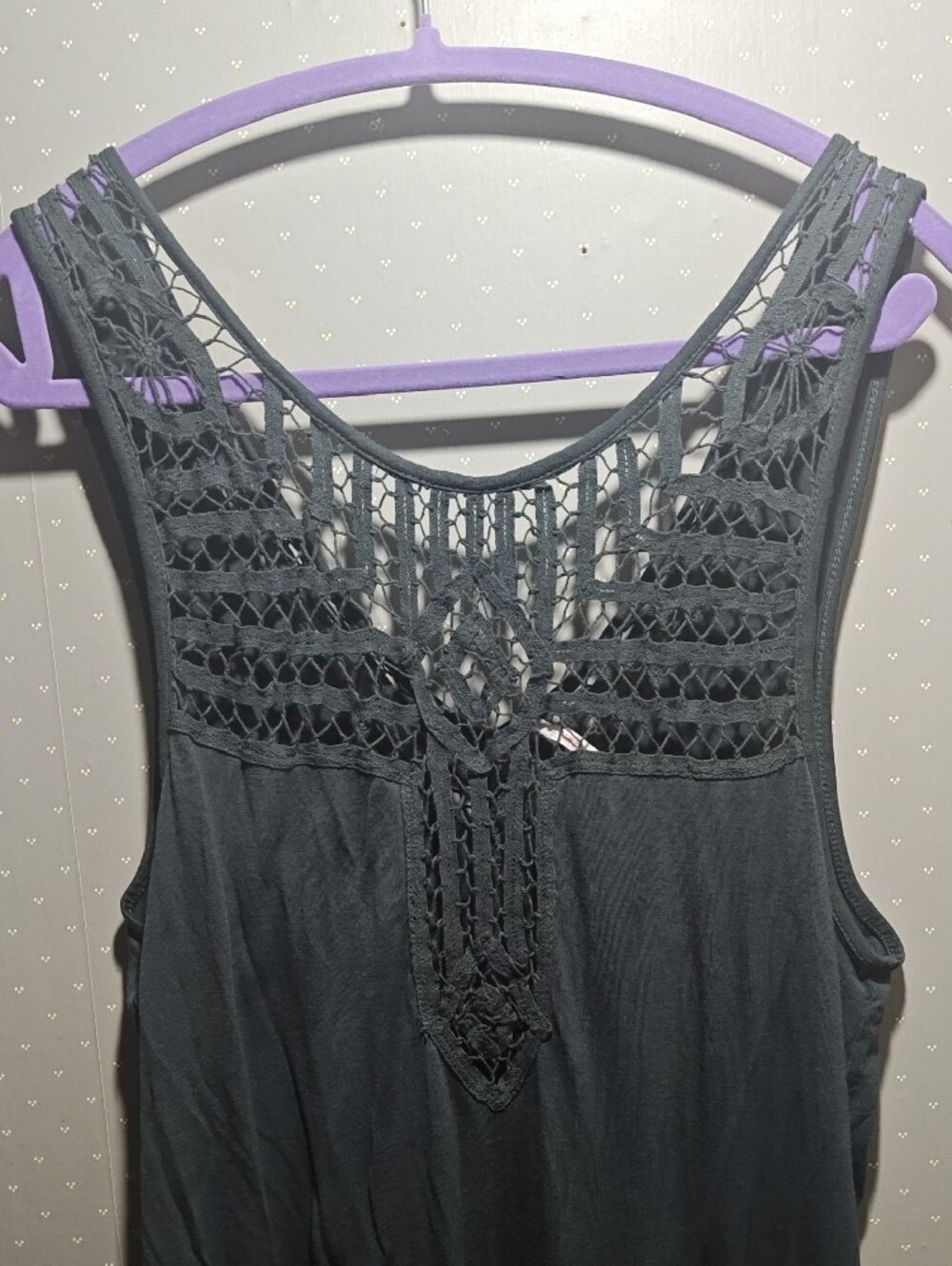 Free People Asymmetrical Crochet Tank Top L